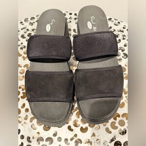 Dr Scholls Black Slide Sandals size 9